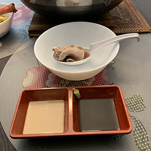 JapanBargain 2777x6, Chinese Soup Spoons Asian Korean Japanese Wonton Soba Rice Pho Ramen Noodle Spoon Notch and Hook Ladle Style Spoon Set of 6, White - color: White