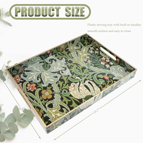 Spsyrine Plastic Serving Tray with Handles for Coffee Table, Golden Lily - color: Multi a