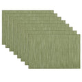 SHACOS Placemats Set of 8 Woven Vinyl Place Mats for Dining Table Wipe Clean Heat Resistant Washable Kitchen Table Mats (8, Olive Green) - color: Olive Green, size: Set of 8