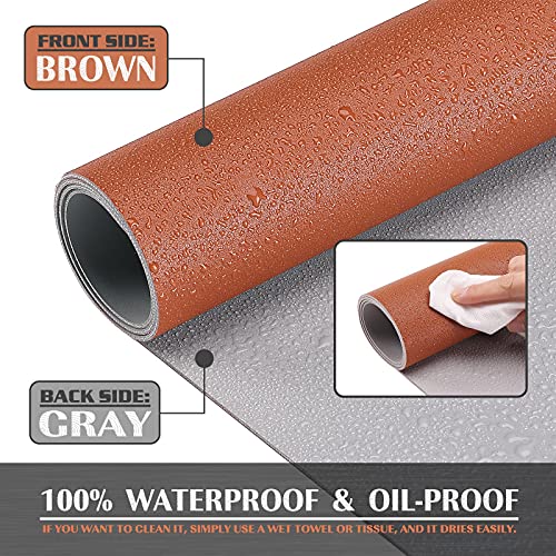 K KNODEL Large Office Desk Mat, Leather Mouse Pad (31.5"x15.7", Brown) - color: Brown, size: 31.5" x 15.7"