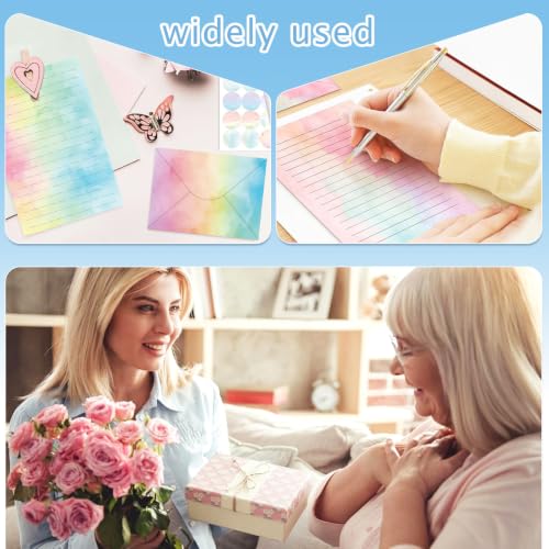 160 Pcs Stationery Paper Envelopes Set - color: Watercolor