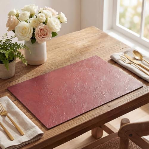 Artoid Mode Red Faux Leather Placemats Set of 4 - color: Red, size: 12" x 18", Rectangular Set of 4