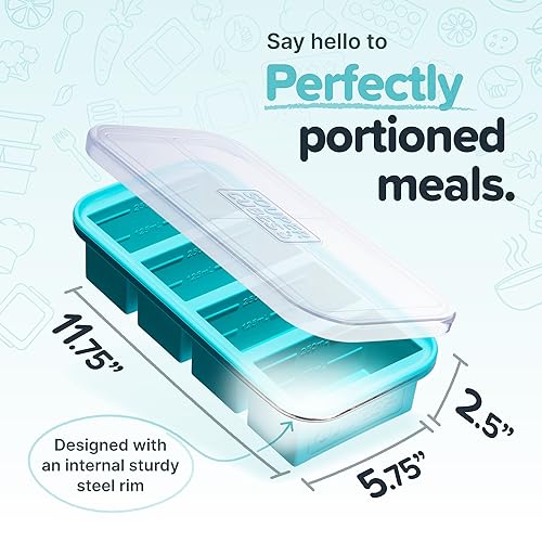 Souper Cubes 1 Cup Silicone Freezer Mold with Lid, Aqua, 1-Pack - color: Aqua, size: 1-Pack