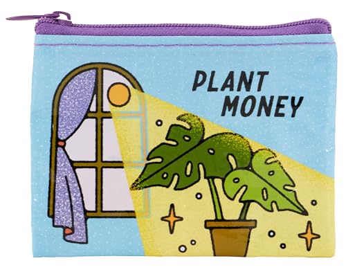 Blue Q Coin Purse - Cute Coin Pouch for Men & Women, Small Pouch Organizer - color: Plant Money