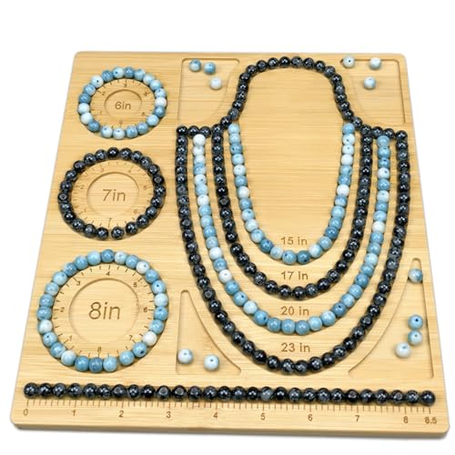 Petoysoso Bead Boards for Jewelry Making, Bamboo Beading Board for Bracelet & Necklace, Beading & Jewelry Making Supplies,Bead Tray - size: Necklace & Bracelet-M3