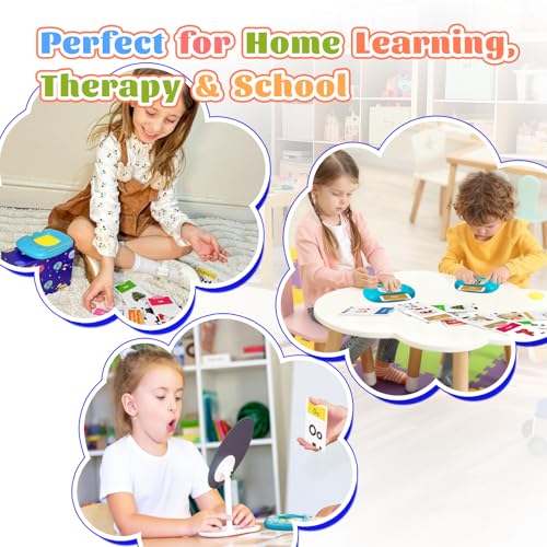 HOMESTEC Toddler Talking Flash Cards with 216 Double Sided Cards - color: Blue, style: english