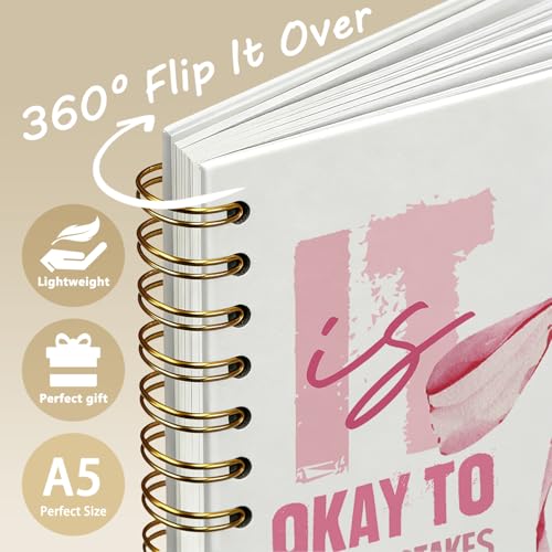 SkyCozy Coquette Pink Bow Inspirational Notebook Journal for Women - color: 01-Pink Inspirational