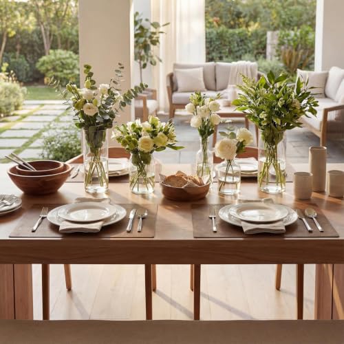 Artoid Mode Brown Faux Leather Placemats Set of 4 - color: Brown, size: 12" x 18", Rectangular Set of 4