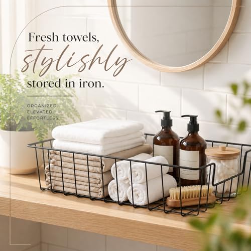 6 Pack Desk Drawer Organizer Letter Tray – Stackable Metal Mesh Wire Paper Trays | A4 Paper Document Desk Basket with Smooth Edges | Rust Proof Storage Tray for Home Office School Desk