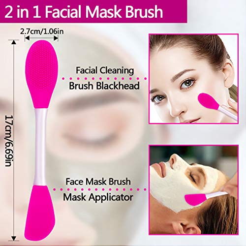 5PCS Silicone Scrubber Set, Lip Scrub Brush, Silicone Face Cleansing Brush, Face Applicator Tool and 2PCS Exfoliating Brushes for Men Women - style: style 1