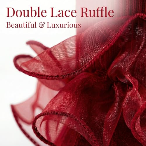 Big Ruffle Socks Women(Size 5-11) Turn Cuff Cotton Lace Frilly Socks - color: 4 Pairs - Black,white,navy Blue,red, size: 5-9