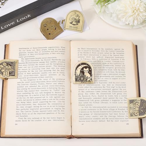 CRASPIRE Cat Moon Journal Metal Clip Cute Vintage Travelers Notebook Book Bill Binder Clips Holder Alloy Antique Bronze Decorative Travelers for TN Travelers Art Reading Decoration Accessories - style: Cat Moon