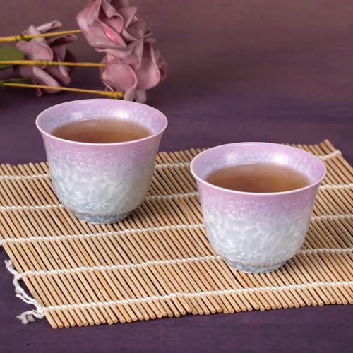KAMMAK Japanese Tea Cups, 3.4 Oz Small Handmade Ceramic Teacups, Set of 2 - style: GN03
