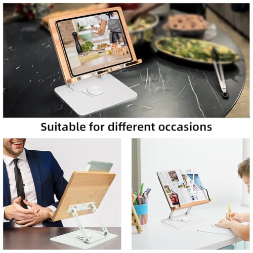 wishacc Book Display Stand, 1 Pack Metal Holder for Reading Kitchen Counter - size: 11.0 x 8.1 inches