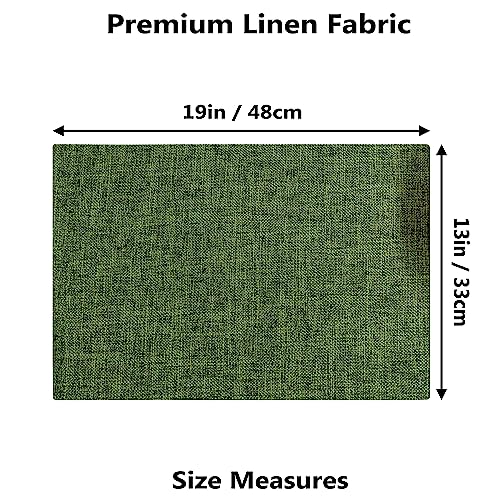 Demetex Green Placemats Set of 6 Vintage Cloth Textured Place Mats Stain Resistant for Holiday Barbecue and Dinning Table, Green - color: Green, size: Placemats set of 6