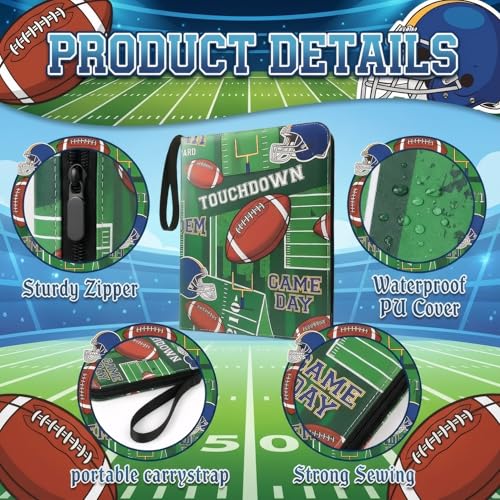 Card Binder 9 Pocket, TouchDown Football, 900 Cards, PU Leather - color: TouchDown Football