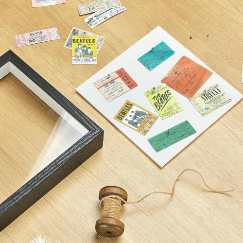11x11 Shadow Box Picture Frame with Real Glass Panel and Linen Back - color: Black + Thickened Panel + Foam Packaging, size: 11x11