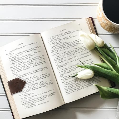 Fell Asleep Here Magnetic Faux Leather Bookmark for Book Lovers