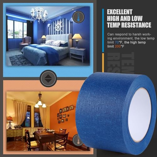 Lichamp 3 inches Blue Painters Tape Blue Masking Paper