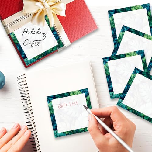 Sticky Notes 3x3 Inches, Cute Self-Stick Note Pads, Funny Memo Pads, Easy to Post Sticky Notes for Office, Home & Notebook Cute Green Leaf - color: Cute Green Leaf