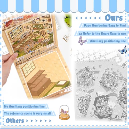 10Pcs Big Size 3D Stickers Scene Book Scenes Sticker - color: Blue