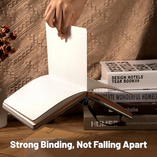 CAGIE Compass Leather Journal for Men, A5 Lined Notebook Writing Gift - color: Gray