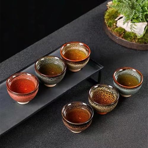 Better-Love 6PCS Handmade Ceramic Tea & Sake Cups, Japanese Pottery Set