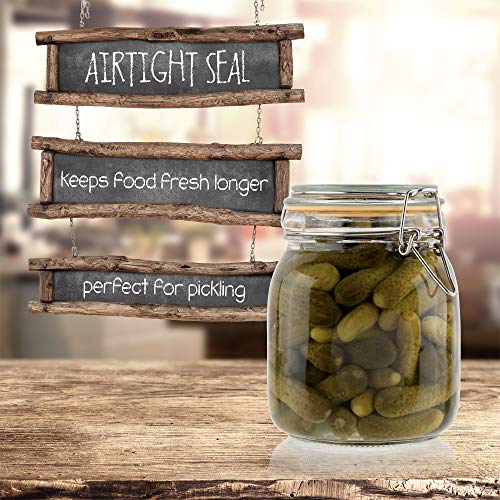 Glass Jar with Airtight Lid 32 oz - size: 32 oz