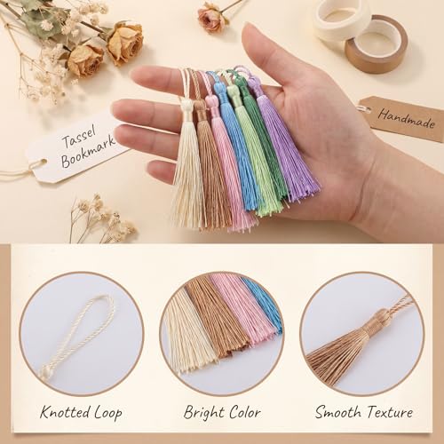 200 Pcs Bookmark Tassels, 5.1in Mini Craft Tassels with Loops, 20 Colors - color: Mixed Colors