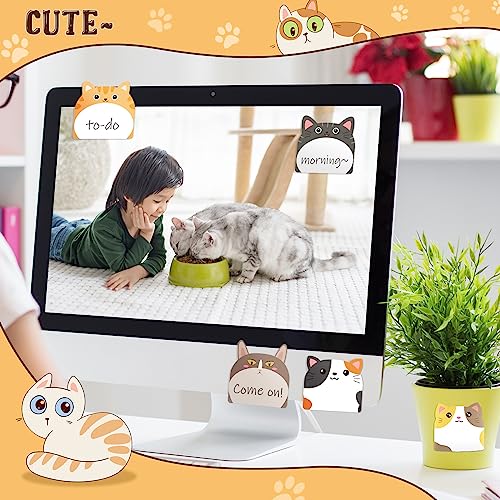 Yinder 24 Pads Cute Cat Sticky Notes Kawaii Animal Sticky Notes Pads Bulk - color: Multicolor, size: Cats