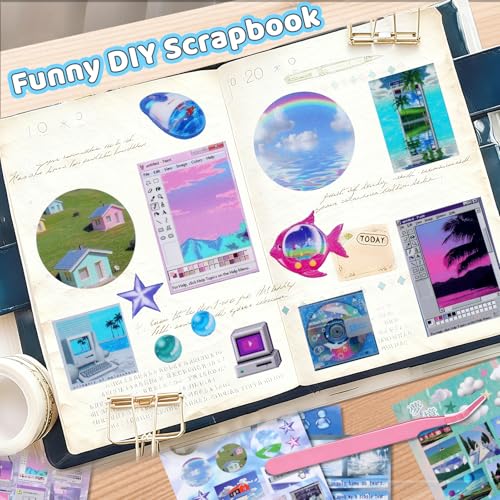 800Pcs Japanese Sticker Book for Journaling Adult, Cute Scrapbook Stickers - style: Ab 800Pcs Blue Dream