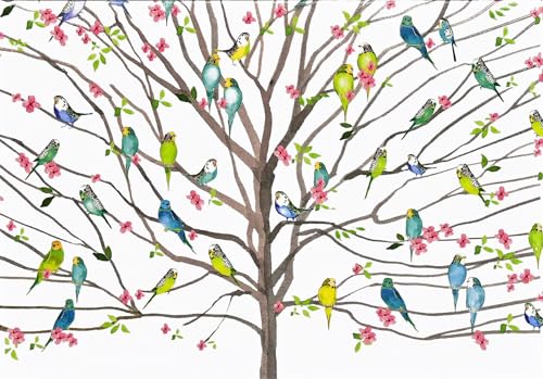 Tree of Budgies Note Cards (14 cards, 15 self-sealing envelopes)