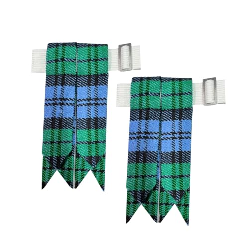 Men's Men's Tartans Kilt Flashes with Heavy Buckle Elastic Adjusters Fit - color: Campbell Arech
