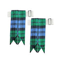 Men's Men's Tartans Kilt Flashes with Heavy Buckle Elastic Adjusters Fit - color: Campbell Arech