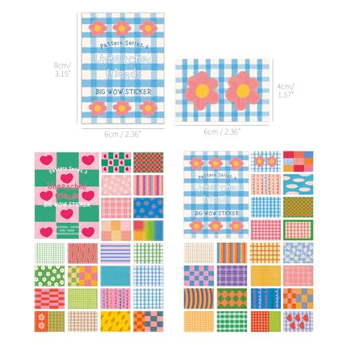 Monolike Big Wow Sticker Unmatched Friends Pattern Series.3 + Series.4 Set - Big Size Cute Stickers, Square Stickers - color: Unmatched Friends Pattern Series.3 + Series.4