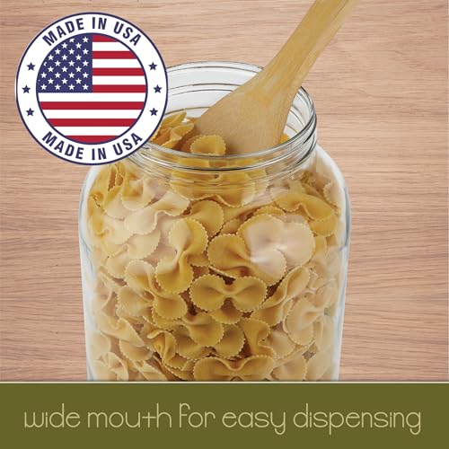 kitchentoolz 1 Gallon Glass Jar Wide Mouth with Airtight Foam Lined Plastic Lid - Large Mason Jar for Fermenting Kombucha Kefir - Storing and Canning (4) - color: Clear, size: Pack of 4
