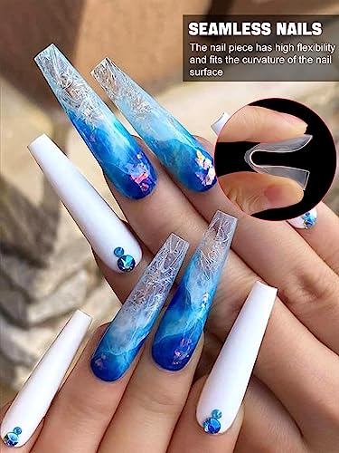 EBANKU 120Pcs Poly Extension Gel Dual Nail Forms Clear Set - color: Coffin-B