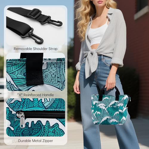 Crossbody Shoulder Bag for Women - Water Resistant Casual Handbag Purse with Multiple Pockets, Adjustable Strap - color: Tide Blue
