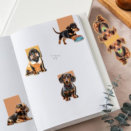 Wxiben Dachshund Magnetic Bookmark Gifts - 8 Pcs Sausage Pet Dogs Magnetic Bookmarks Dog Book Mark Magnets Page Marker Clip Gift for Dachshund Lovers Students Teacher School Reading Book Marks - style: Dachshund