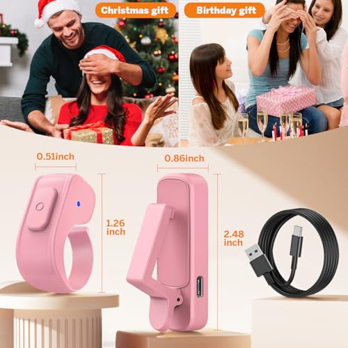 Page Turner Ring for Kindle,Remote Control for iPhone iPad Tablets eReaders - color: Pink