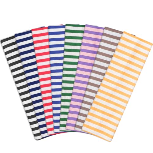 obeoby 8 Pack Striped Headbands for Preppy Style Retro - color: Stripe