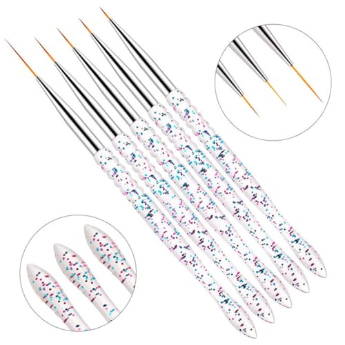 Nail Dotting Tools Kit - 10 Pcs, 5 Double-end Tools, 5 Nail Liner Brushes - color: c-10pcs