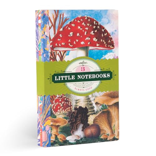 eeBoo: Mushroom Little Books – Set of 3 Small Notebooks, 5.75 x 4, 64-Page Journals with Lines & Dot Grid Pages, Portable Journals - style: Mushroom