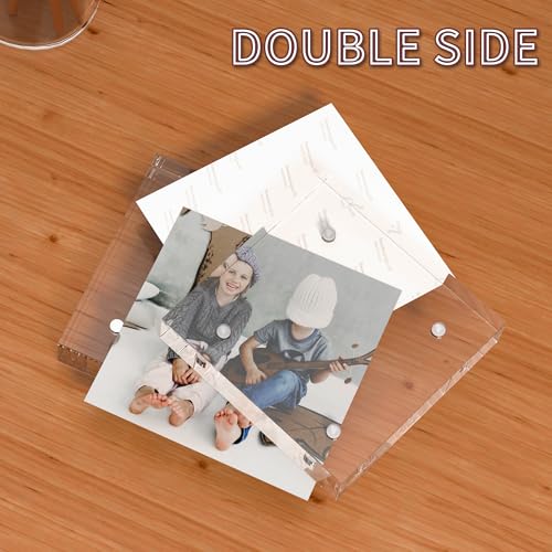 Sezanrpt Acrylic Picture Frames 2x2, 2x2 Picture Frame Mini for 2x2 Pictures, Clear Ticket Display Frame Small Tips Holder - size: 2'' x 2''
