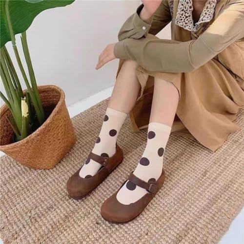 OTAODKA Cute Cotton Socks for Women Novelty Ankle Athletics Sock - color: 5 Pack Dots