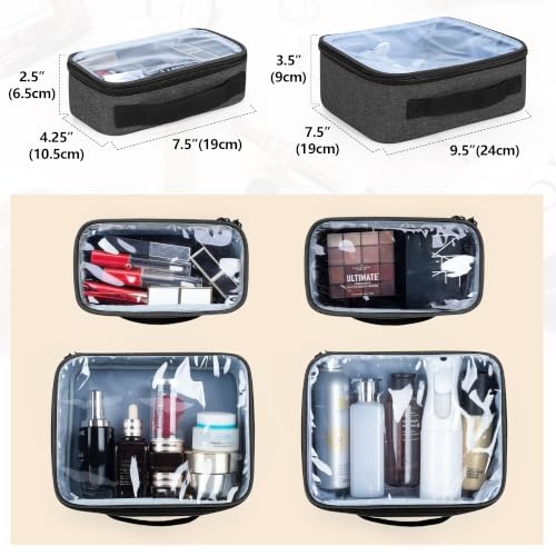 BAFASO Makeup Bag Cosmetic Bag with 4 Inner Removable Pouches, Black - color: Black