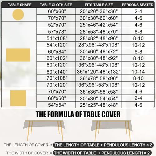 Smiry Rectangle Waterproof Heavy Duty Vinyl Tablecloths, 54 x 120 Inch - color: Beige, size: 120" x 54" (Rectangular)