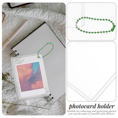 TEHAUX 10 Sets Clear Photocard Holder Keychains, 3.8 x 2.7 in Sleeve Size - size: 9.1X6.4X0.1CM
