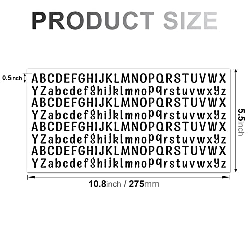 10 Sheet Small Letter Stickers, 1/2 Inch Self Adhesive Alphabet Stickers, Cute Vinyl Letter Stickers for Arts Crafts Outdoor Sign Poster Windows Doors Mailboxes Car Truck - Black - color: Black (0.5"), size: 0.5 Inch