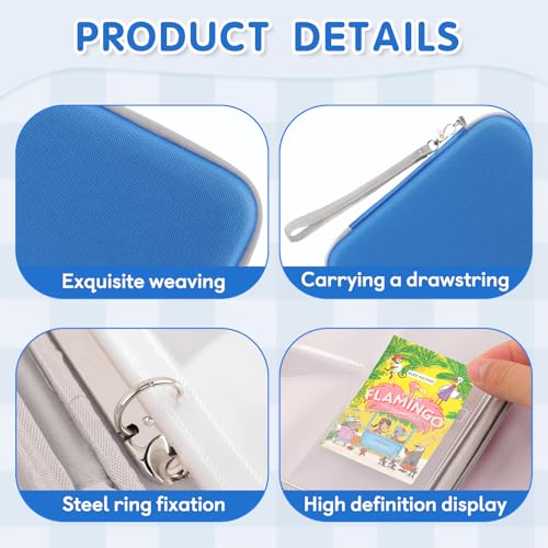 Card Holder for Yoto Cards, 80-Pockets Card Binder with Zipper - color: Blue